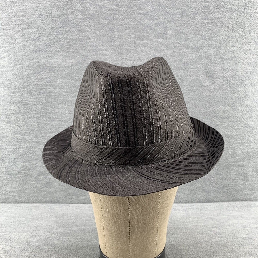 Gray Striped Fedora Hat Size M/L